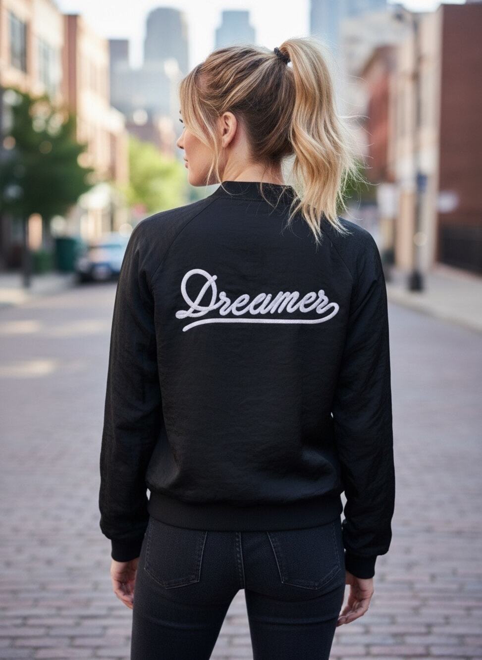 Spiritual Gangster “Dreamer” Satin Bomber Jacket XS